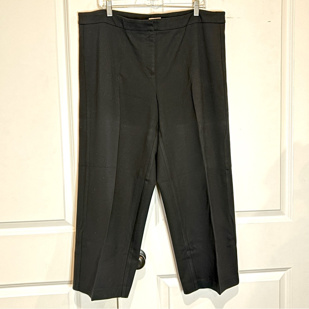 J. Jill Black Ponte Stretch Straight Ankle Trouser Pants 18